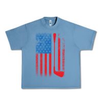 Pebble Blue Golf with USA Flag Urban Heavy Tee - artisFamous