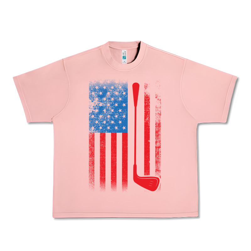 Golf With Usa Flag Urban Heavy Tee by artisFamous | Teevron
