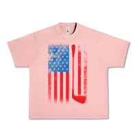 Salmon Golf with USA Flag Urban Heavy Tee - artisFamous