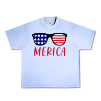 Merica Usa Flag Sunglasses 4th Of July Urban Heavy Tee | Teevron