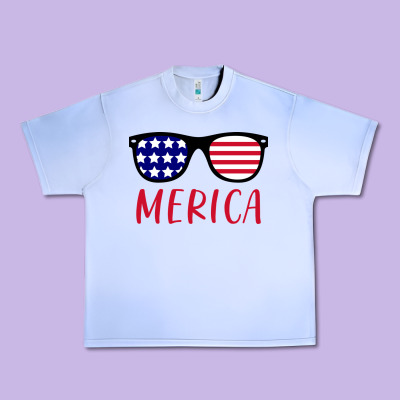Merica Usa Flag Sunglasses 4th Of July Urban Heavy Tee Designed By Artisfamous