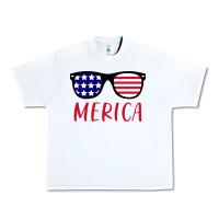 White Merica Usa Flag Sunglasses 4th Of July Urban Heavy Tee - artisFamous