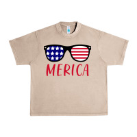 French Oak Merica Usa Flag Sunglasses 4th Of July Urban Heavy Tee - artisFamous