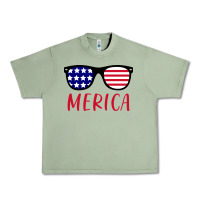 Oil Green Merica Usa Flag Sunglasses 4th Of July Urban Heavy Tee - artisFamous