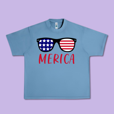Merica Usa Flag Sunglasses 4th Of July Urban Heavy Tee Designed By Artisfamous