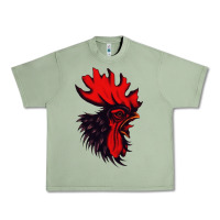 Oil Green rooster Urban Heavy Tee - artisFamous