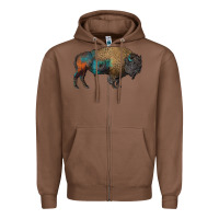 Chestnut leopard bison Zipper Hoodie - RanaPortraitStore