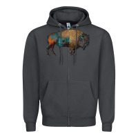 Smoke leopard bison Zipper Hoodie - RanaPortraitStore