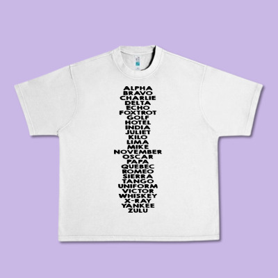 Phonetic Alphabet Urban Heavy Tee Designed By Artisfamous