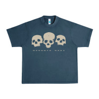 Midnight Navy memento mori three skulls Urban Heavy Tee - artisFamous