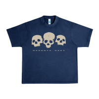 Navy memento mori three skulls Urban Heavy Tee - artisFamous