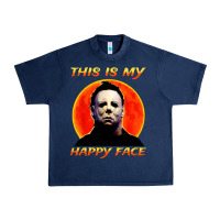 Navy this is my happy face Urban Heavy Tee - artisFamous