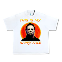 White this is my happy face Urban Heavy Tee - artisFamous