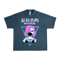 Midnight Navy antisocial wave anime Urban Heavy Tee - artisFamous