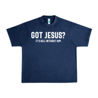 Navy Got Jesus It's Hell Without Him - Christian Urban Heavy Tee - artisFamous