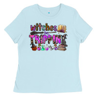 Baby Blue witches be trippin Ladies Tee - CowhideDigitalArt