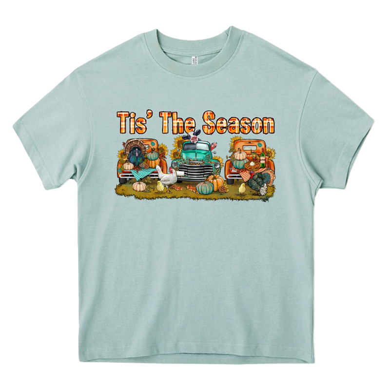 Thanksgiving Tis' The Season With Trucks Bbs Heavy Core Tee by BundleAndBundleShop | Teevron
