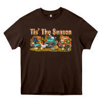 Chocolate Brown thanksgiving tis' the season with trucks bbs Heavy Core Tee - BundleAndBundleShop