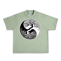 Oil Green tree of life yin yang Urban Heavy Tee - artisFamous