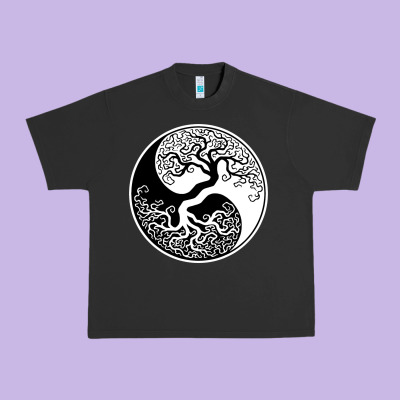 Tree Of Life Yin Yang Urban Heavy Tee Designed By Artisfamous