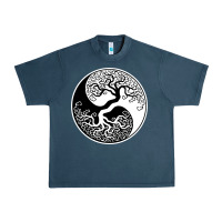 Midnight Navy tree of life yin yang Urban Heavy Tee - artisFamous