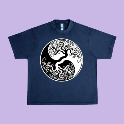Tree Of Life Yin Yang Urban Heavy Tee Designed By Artisfamous