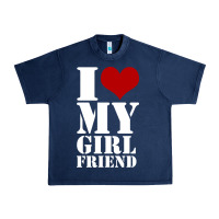 Navy i heart my girlfriend shirt Urban Heavy Tee - artisFamous