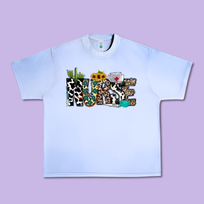 Nurse Leopard And Cowhide Urban Heavy Tee Designed By Cowhidedigitalart