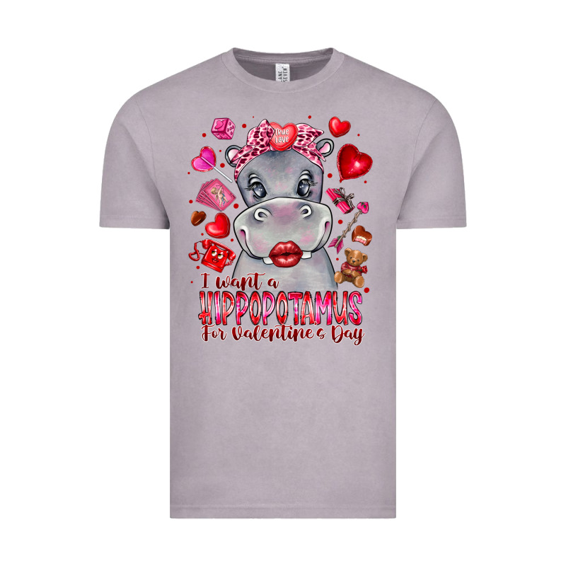 I Want Hippopotamus For Valentines Day Vintage Tee by CowhideDigitalArt | Teevron
