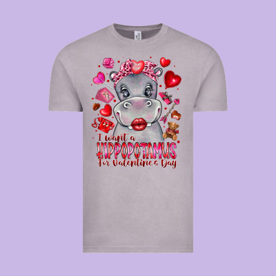 I Want Hippopotamus For Valentines Day Vintage Tee Designed By Cowhidedigitalart