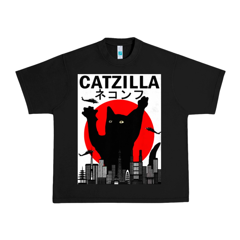 Vintage Catzilla Japanese Sunset Style Urban Heavy Tee by artisFamous | Teevron