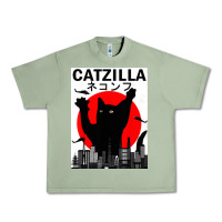 Oil Green vintage catzilla japanese sunset style Urban Heavy Tee - artisFamous