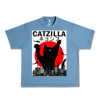 Pebble Blue vintage catzilla japanese sunset style Urban Heavy Tee - artisFamous