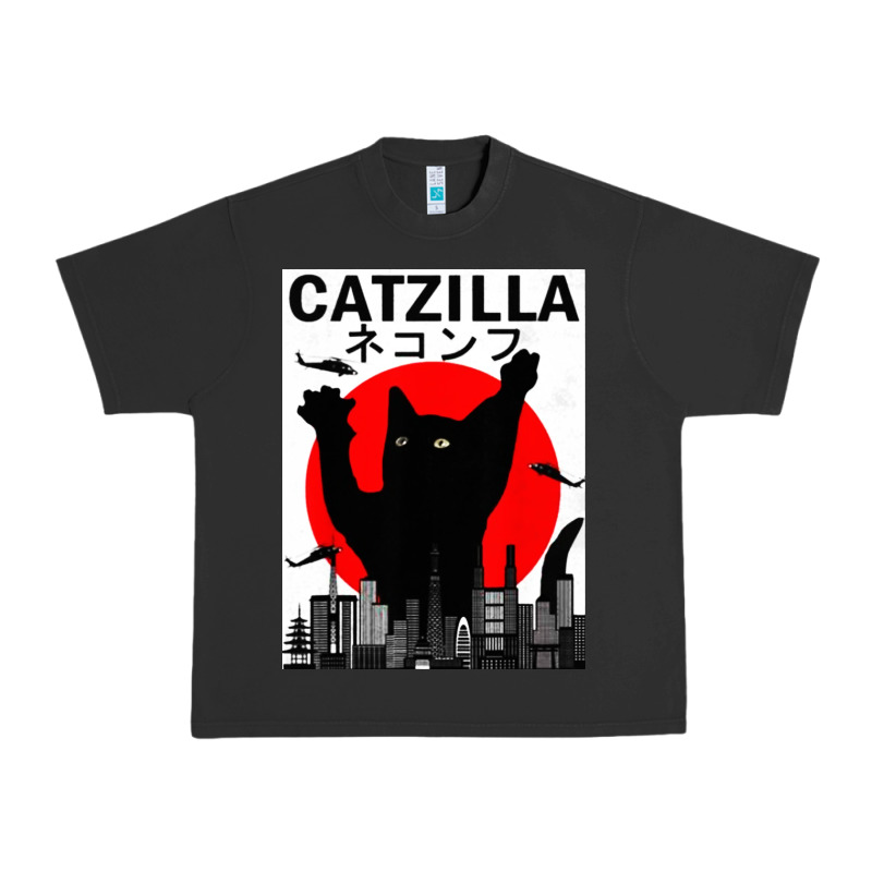 Vintage Catzilla Japanese Sunset Style Urban Heavy Tee by artisFamous | Teevron