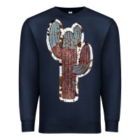 Navy Cowhide Old Cactus Premium Sweatshirt - RanaPortraitStore