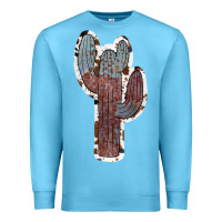 Ocean Blue Cowhide Old Cactus Premium Sweatshirt - RanaPortraitStore
