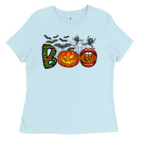 Baby Blue boo halloween Ladies Tee - CowhideDigitalArt