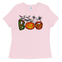 Bubblegum Pink boo halloween Ladies Tee - CowhideDigitalArt