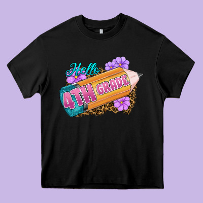 Hello 4th Grade Heavy Core Tee Designed By Ranaportraitstore