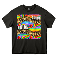 Asphalt Pride lgbtq leopard with love and rainbow seamless Heavy Core Tee - BundleAndBundleShop