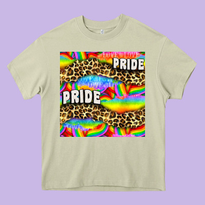 Pride Lgbtq Leopard With Love And Rainbow Seamless Heavy Core Tee Designed By Bundleandbundleshop