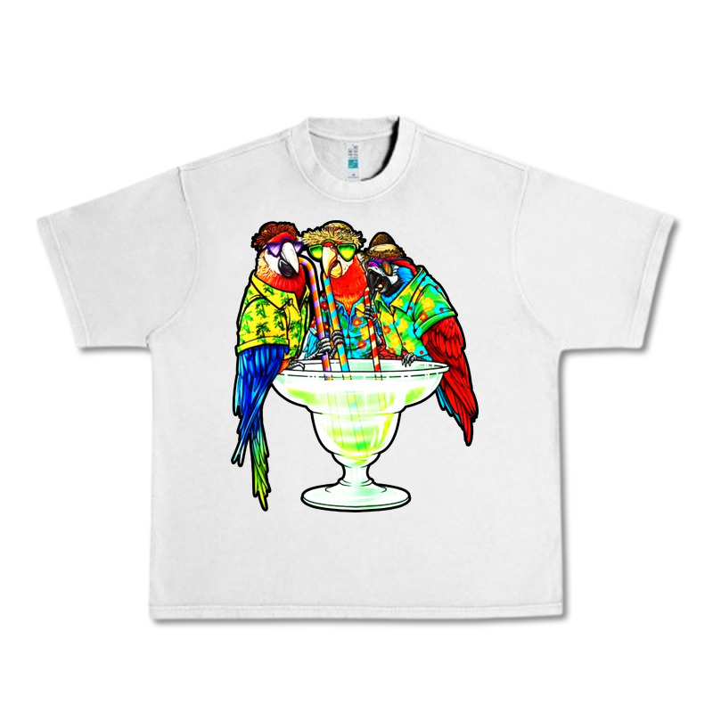 Parrots Drinking Margarita Hawaiian Urban Heavy Tee by artisFamous | Teevron