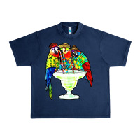 Navy parrots drinking margarita hawaiian Urban Heavy Tee - artisFamous