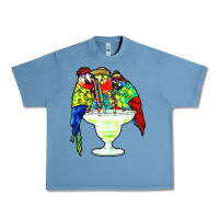 Pebble Blue parrots drinking margarita hawaiian Urban Heavy Tee - artisFamous