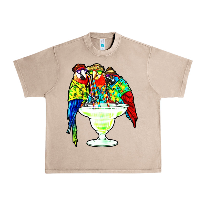 Parrots Drinking Margarita Hawaiian Urban Heavy Tee by artisFamous | Teevron