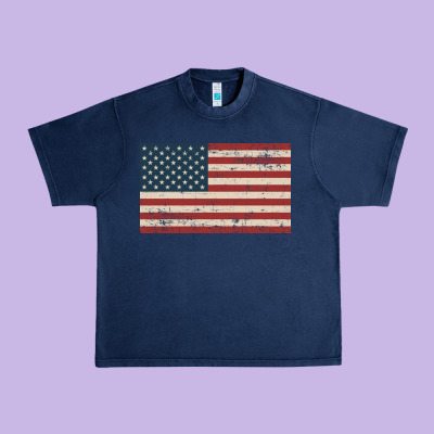 American Flag Urban Heavy Tee Designed By Artisfamous