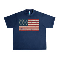 Navy american flag Urban Heavy Tee - artisFamous