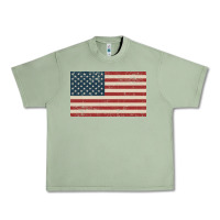 Oil Green american flag Urban Heavy Tee - artisFamous