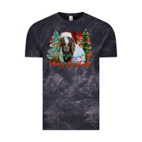 Cloud Black merry Christmas goat Vintage Tee - CowhideDigitalArt