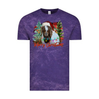 Cloud Purple merry Christmas goat Vintage Tee - CowhideDigitalArt